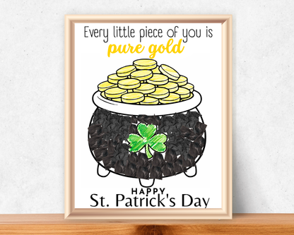 Pot of Gold St Patricks Day Torn Paper Craft