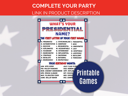 Presidential Trivia Game
