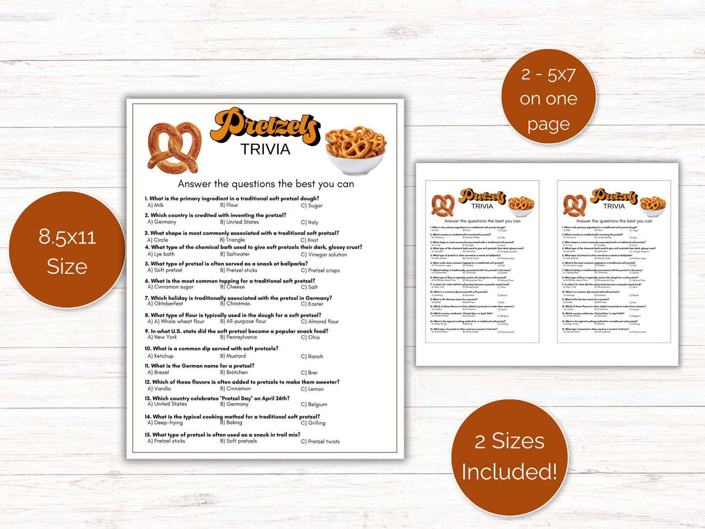Pretzel Trivia Game
