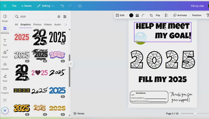 Editable Fill My 2026 Fundraiser Template