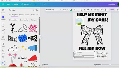 Editable Fill My Bow Fundraiser Template