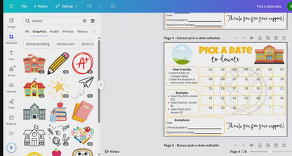 Editable School Pick A Date