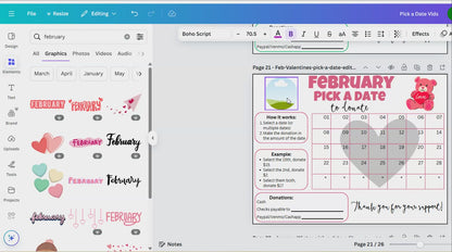 Editable February Pick A Date