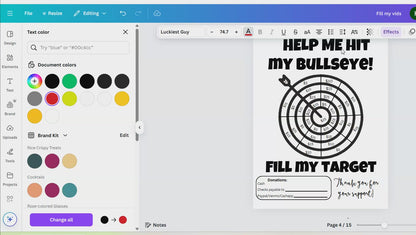 Editable Fill My Target Fundraiser Template