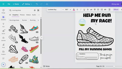 Editable Fill My Running Shoes Fundraiser Template