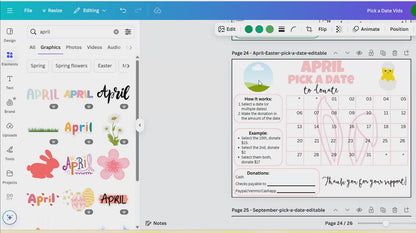 Editable April Pick A Date