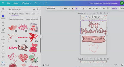 Valentines Gift Card Book (Editable)