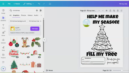 Editable Fill My Christmas Tree Fundraiser Template