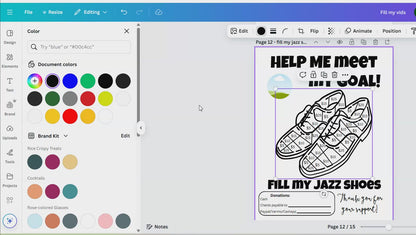 Editable Fill My Jazz Shoes Fundraiser Template