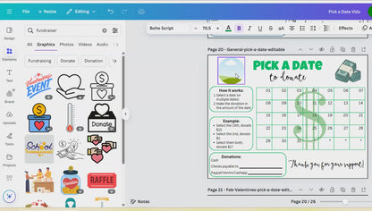 Editable All Purpose Pick A Date to Donate Fundraiser