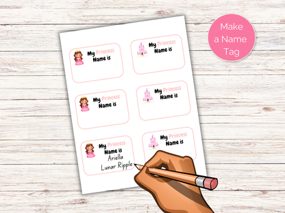 What's Your Princess Name Game + Name Tags