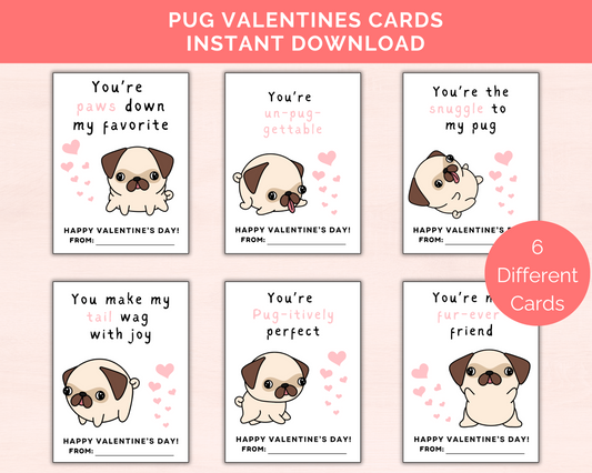 Pug Valentine Cards