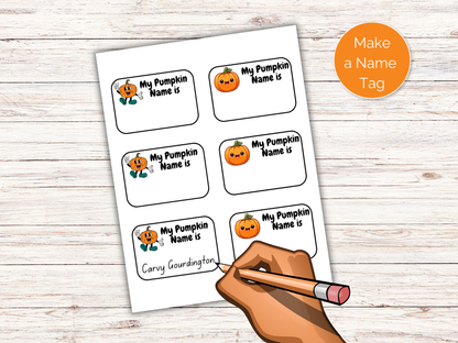 What's Your Pumpkin Name Game + Name Tags