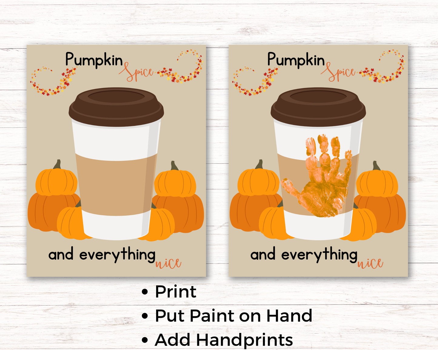 Pumpkin Spice Fall Handprint Art