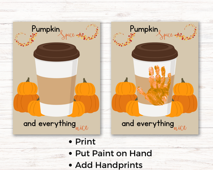 Pumpkin Spice Fall Handprint Art