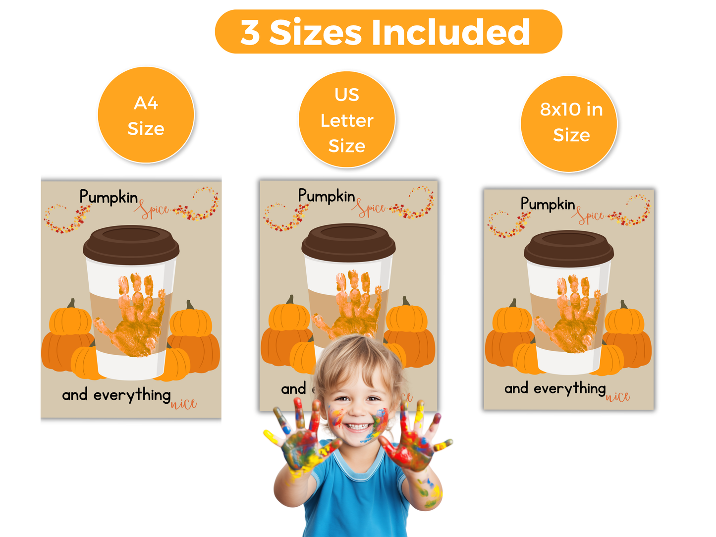 Pumpkin Spice Fall Handprint Art