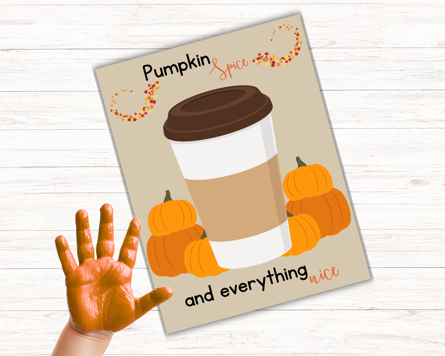 Pumpkin Spice Fall Handprint Art
