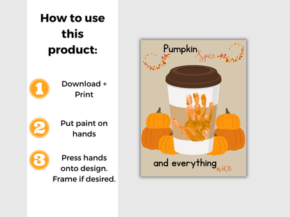 Pumpkin Spice Fall Handprint Art