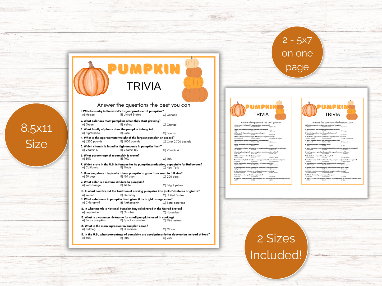 Pumpkin Trivia Game