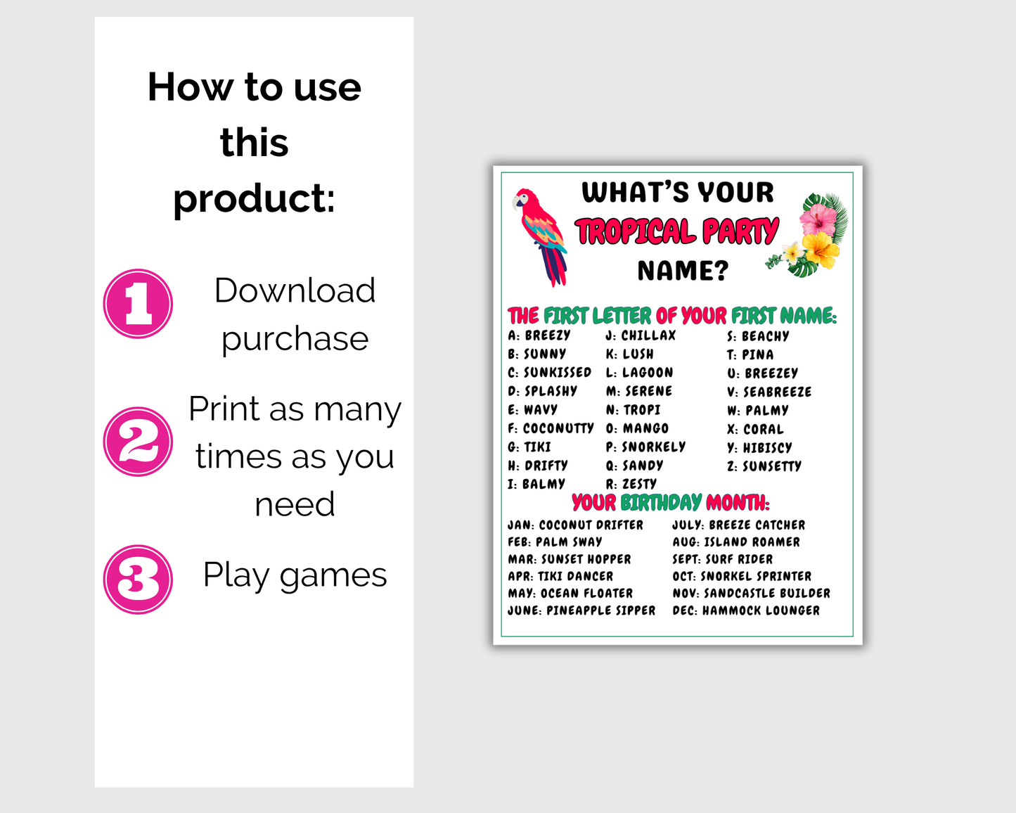 Tropical Party Game Bundle