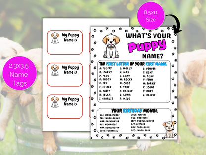 What's Your Puppy Name Game + Name Tags