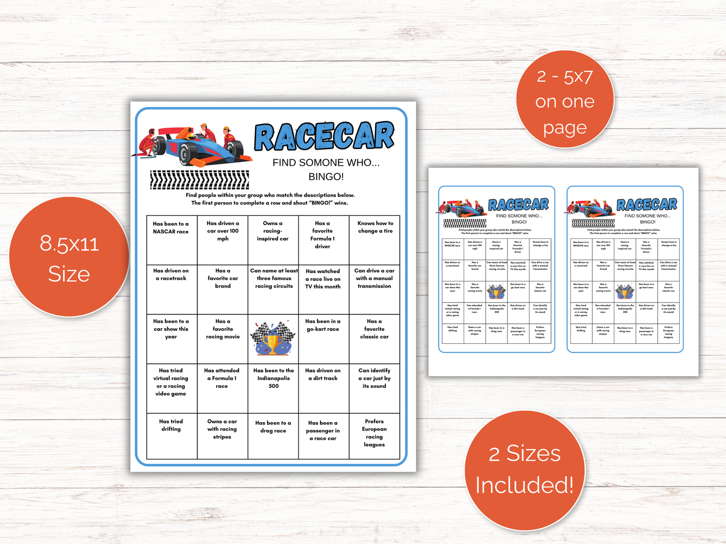 Car Racing Find Someone Who