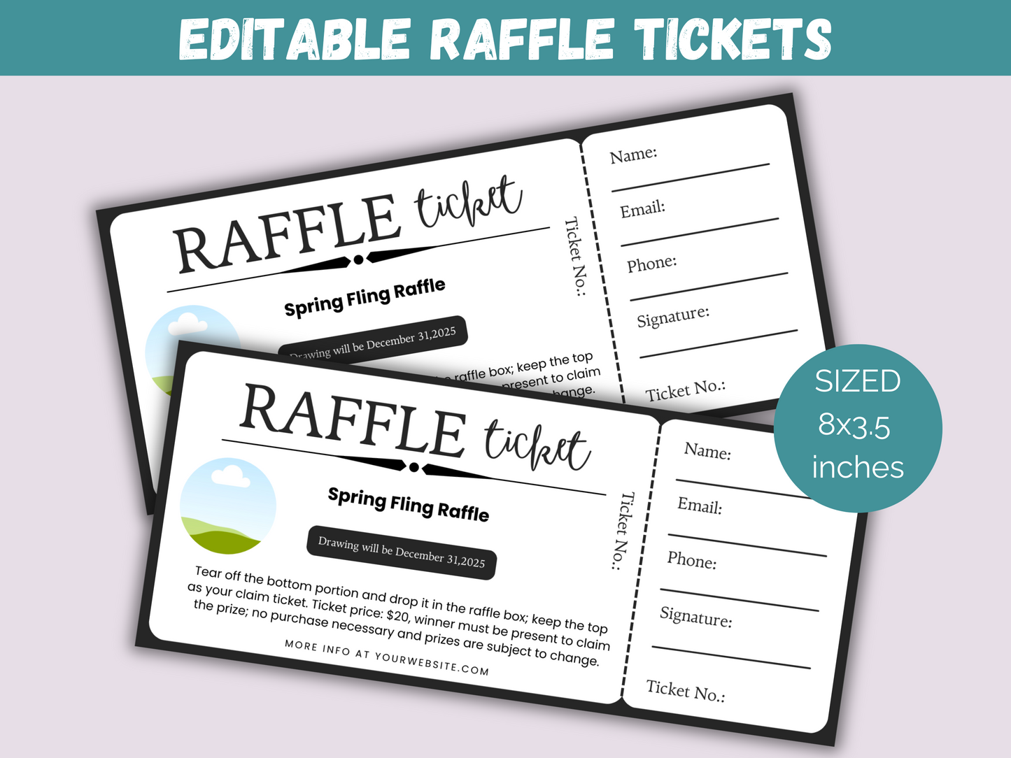 Editable Raffle Ticket Template