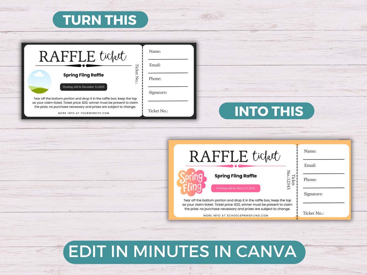 Editable Raffle Ticket Template