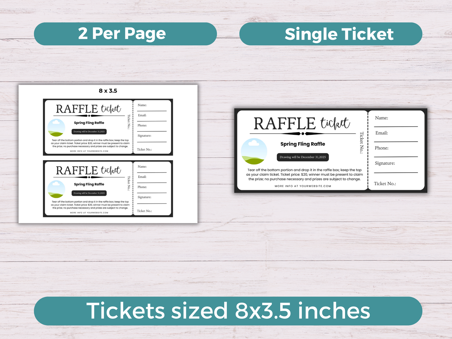 Editable Raffle Ticket Template
