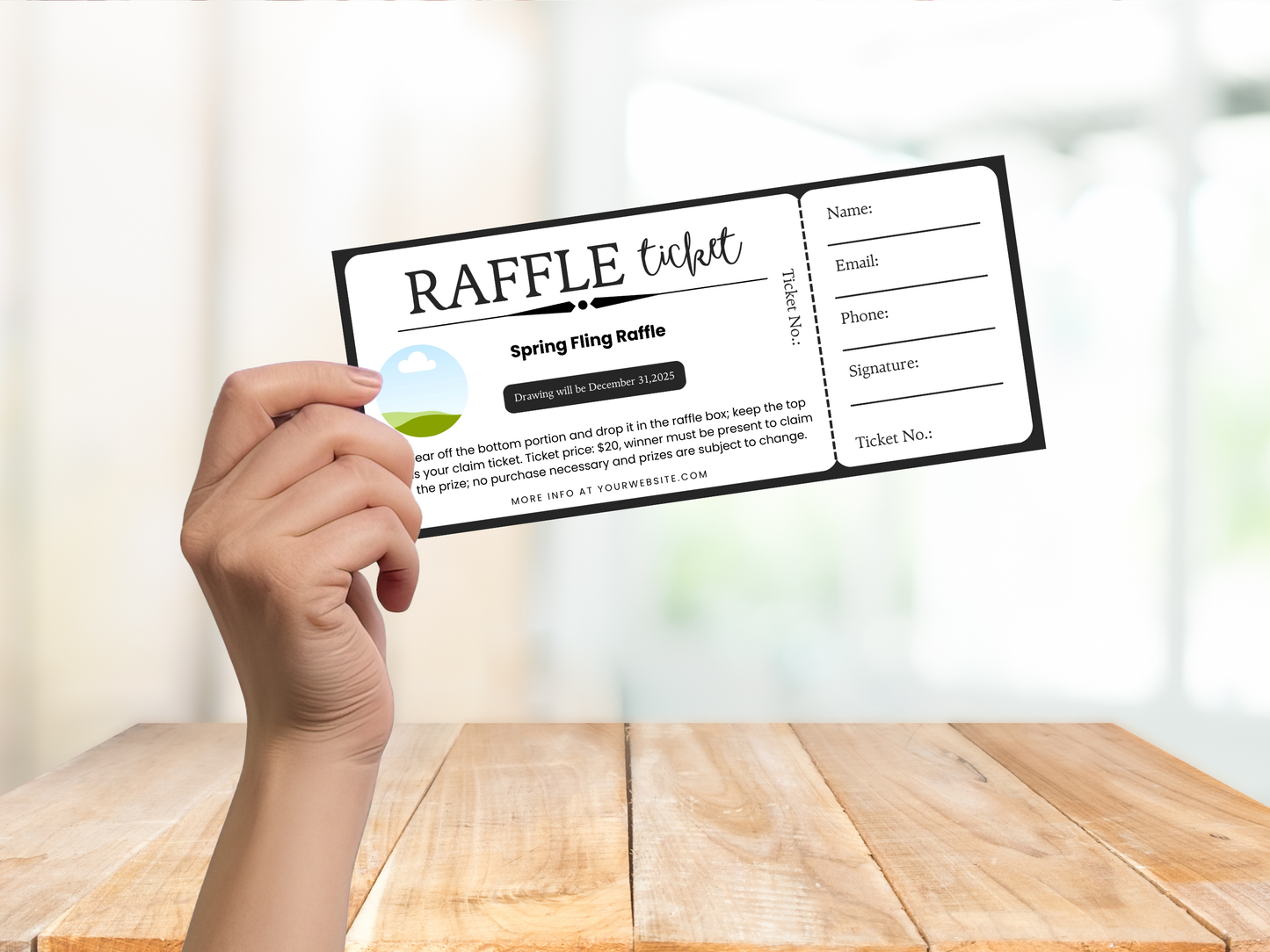 Editable Raffle Ticket Template