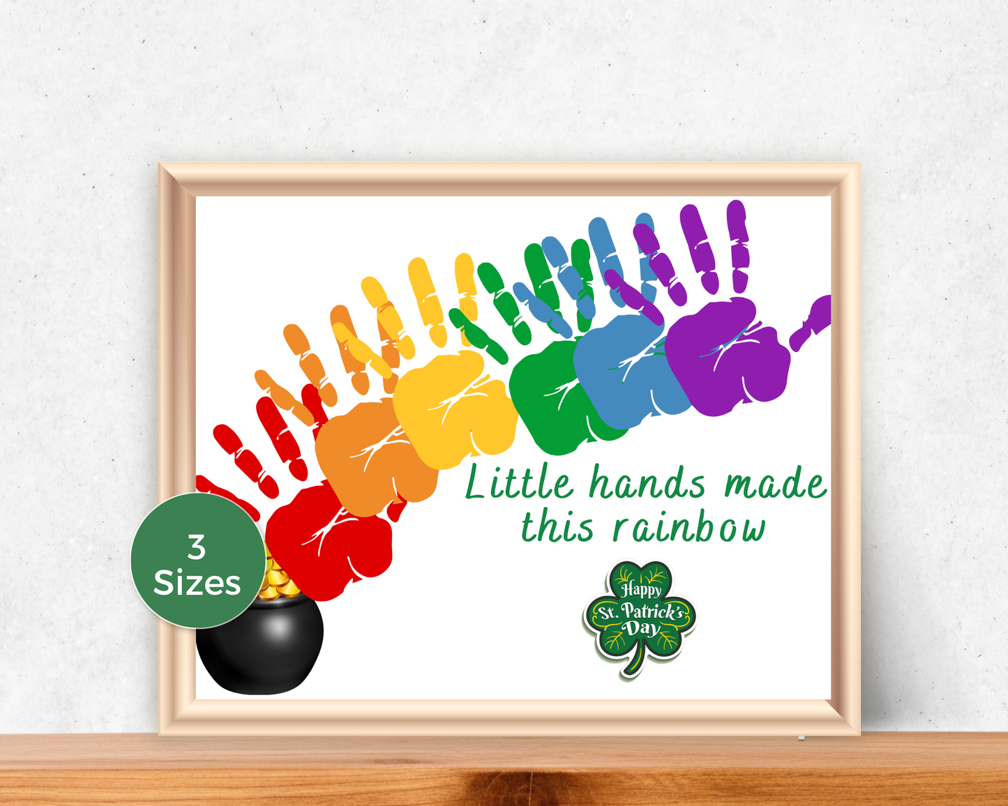 St Patrick Day Rainbow Handprint Art