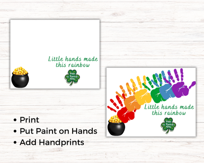St Patrick Day Rainbow Handprint Art