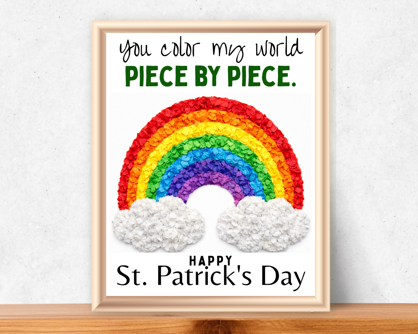 Rainbow St Patricks Day Torn Paper Craft