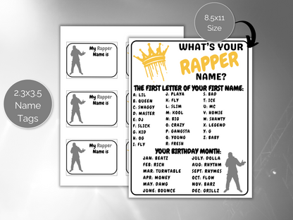 What's Your Rapper Name Game + Name Tags