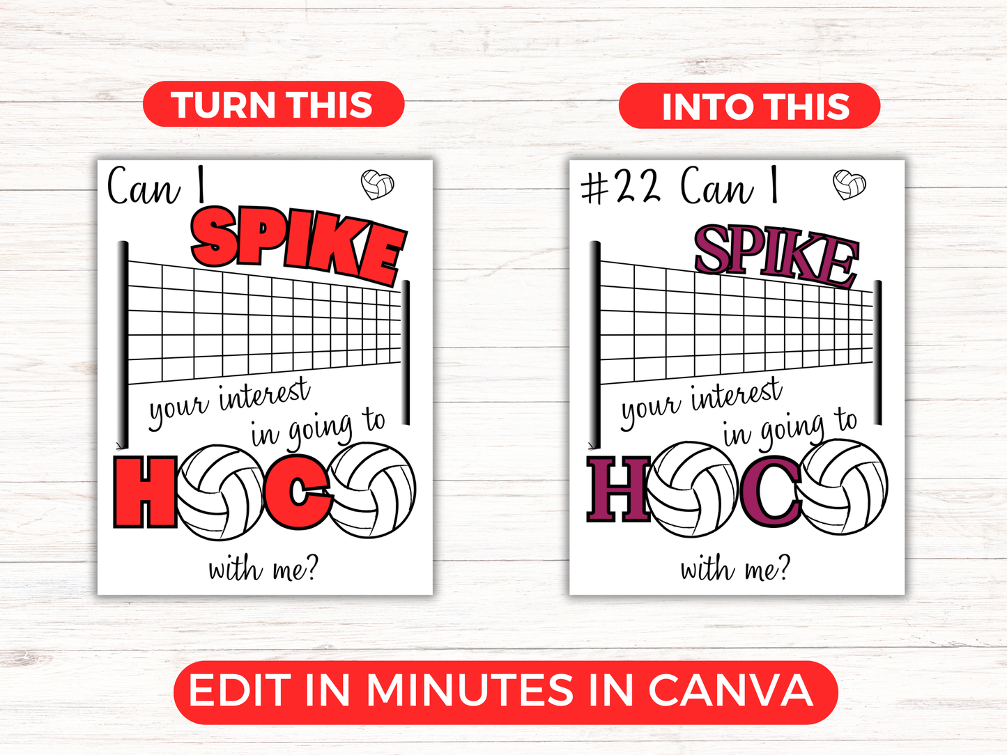 Editable Volleyball Homecoming Proposal Sign