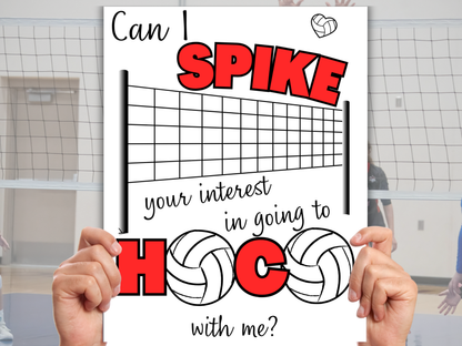 Editable Volleyball Homecoming Proposal Sign