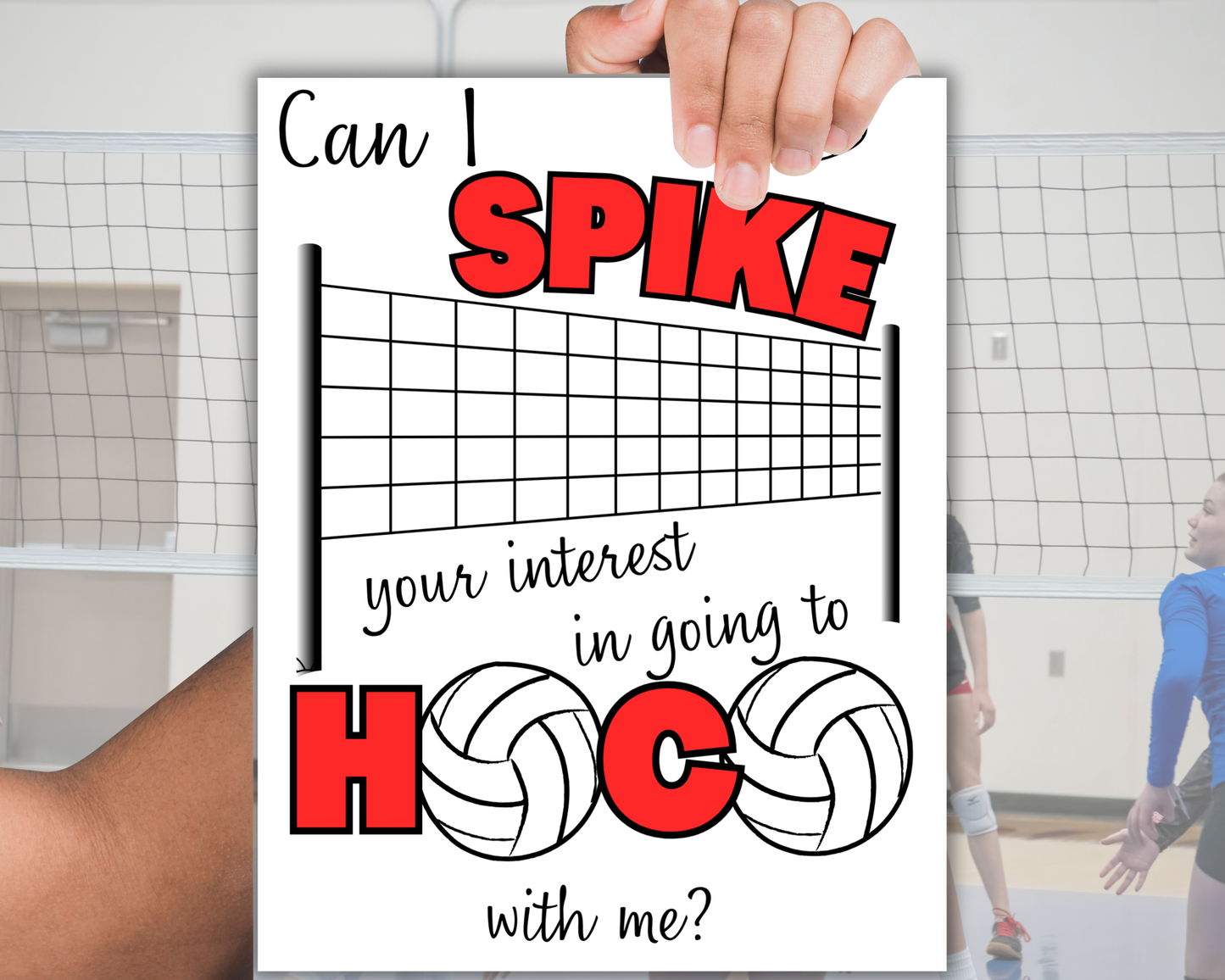 Editable Volleyball Homecoming Proposal Sign