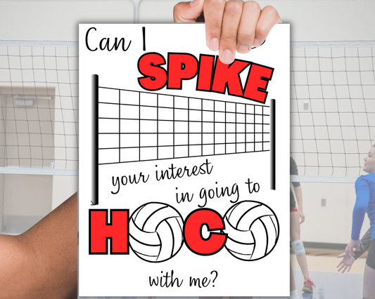 Editable Volleyball Homecoming Proposal Sign