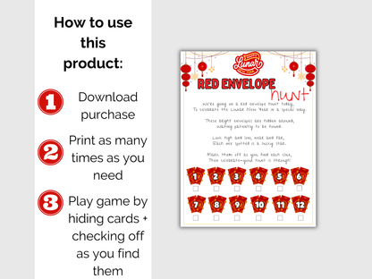 Red Envelope Scavenger Hunt for kids
