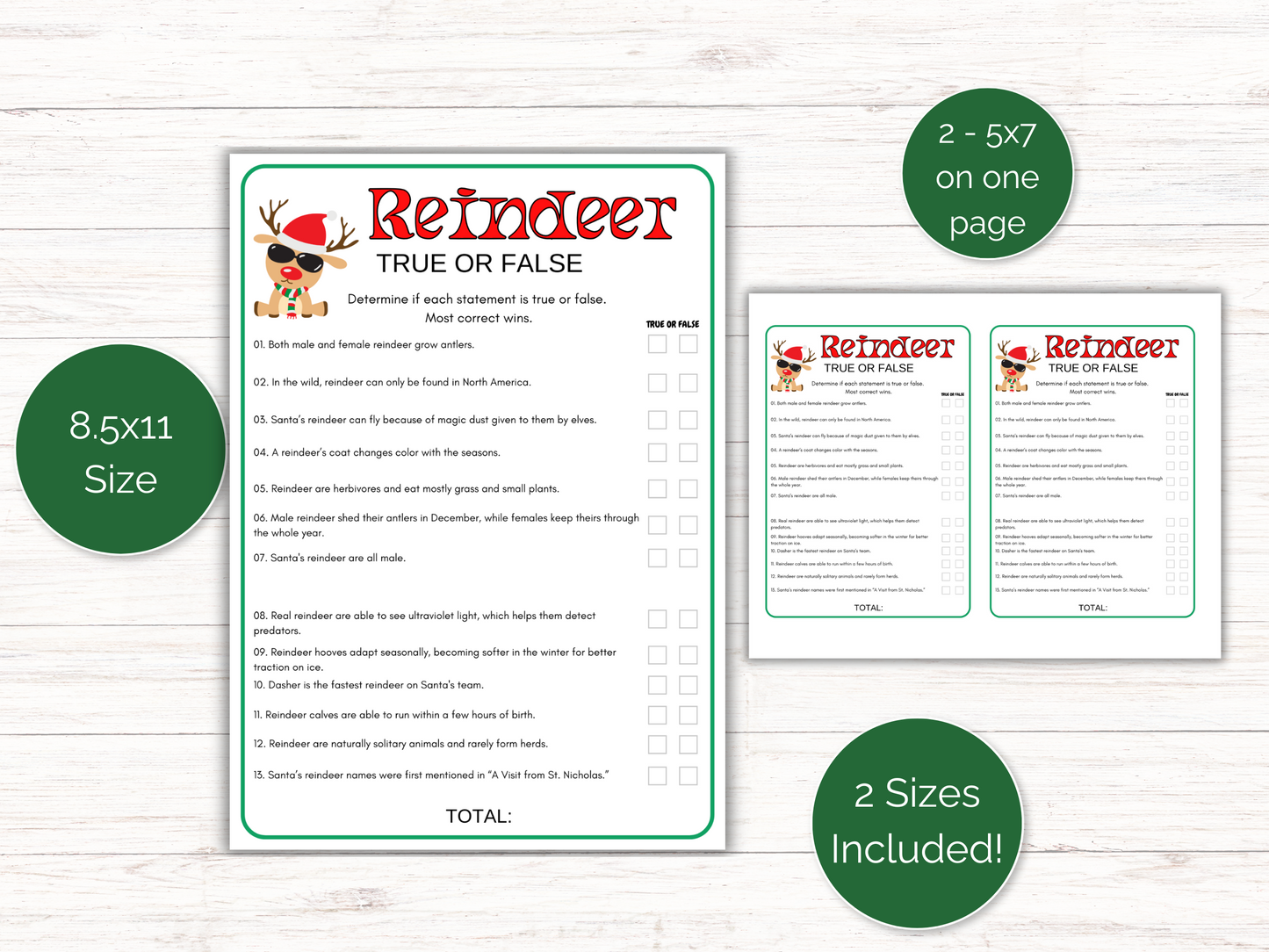 Reindeer True or False