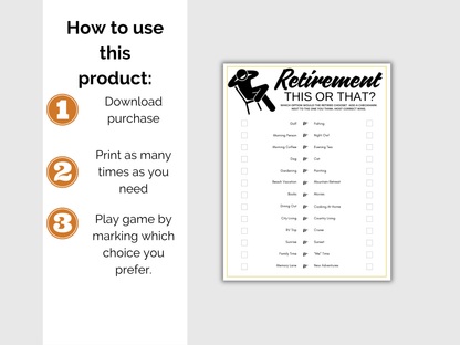 Retirement This or That Game