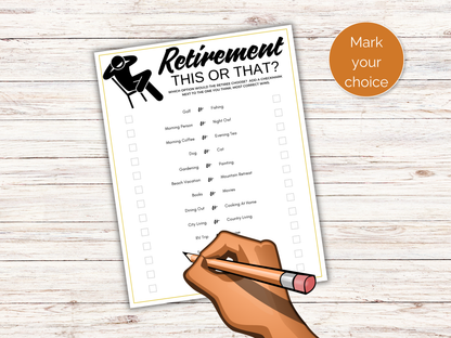 Retirement This or That Game