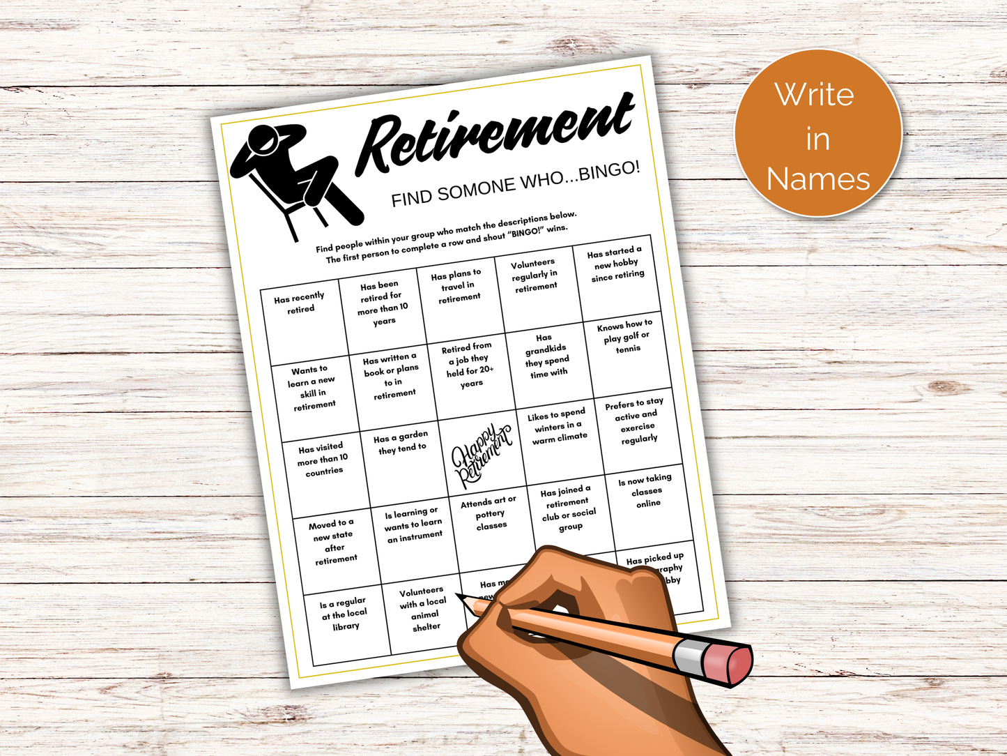 Retirement Find Someone Who