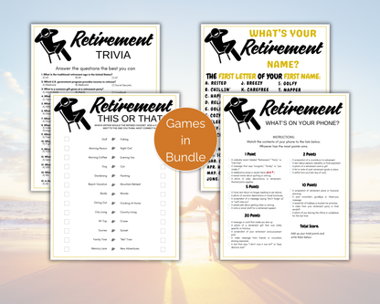 Retirement Party Game Bundle