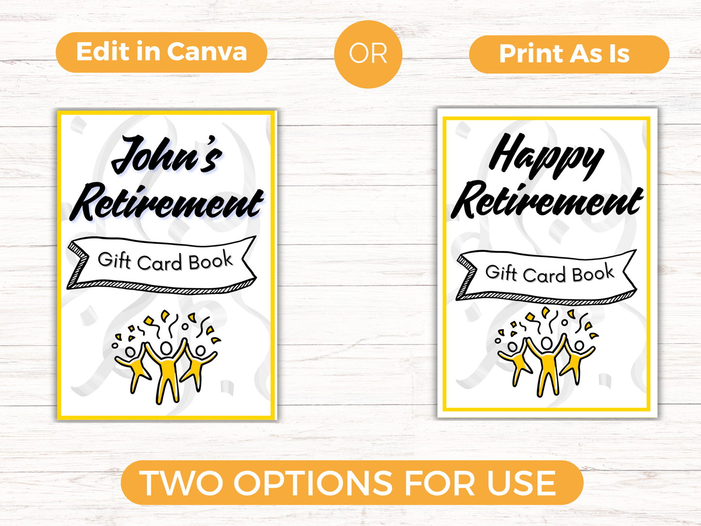 Retirement Gift Card Book Editable or Printable