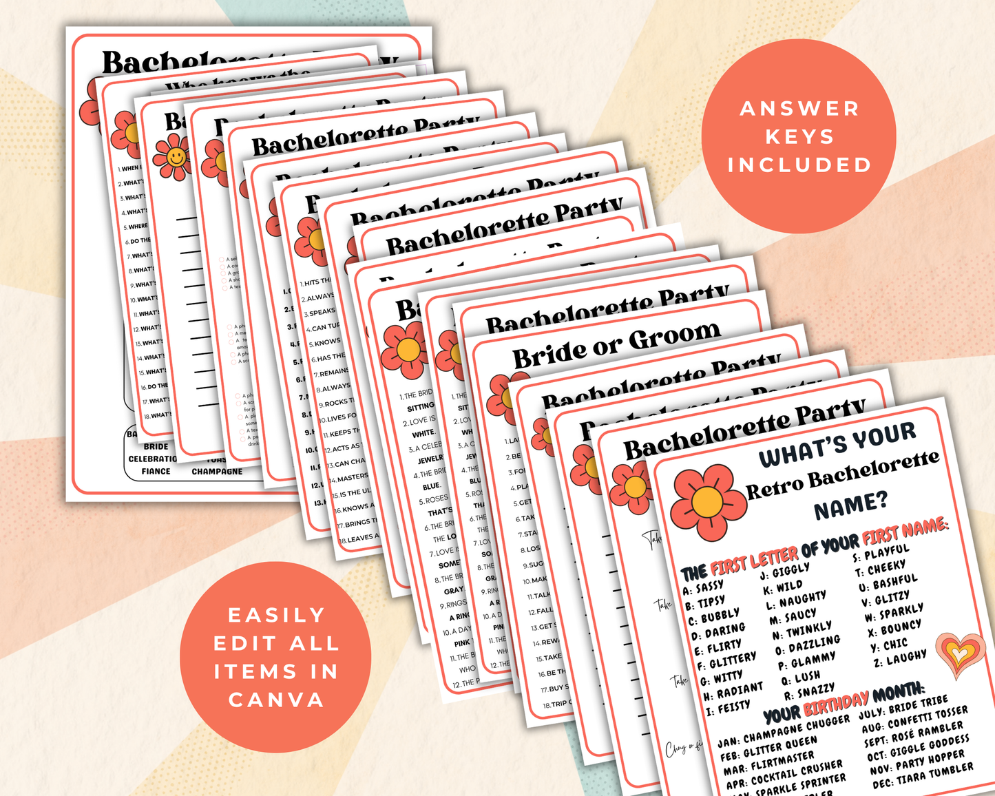 Retro Bachelorette Game Bundle