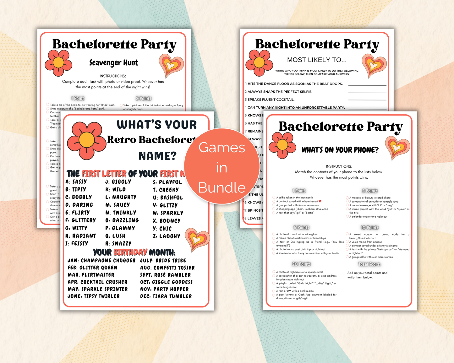 Retro Bachelorette Game Bundle