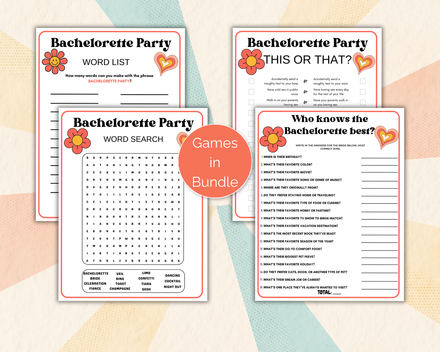 Retro Bachelorette Game Bundle