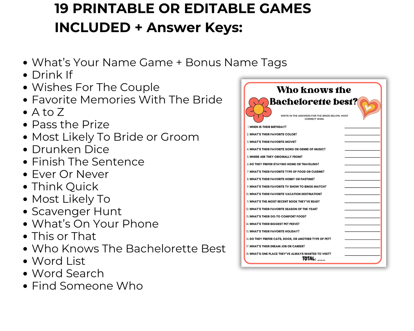 Retro Bachelorette Game Bundle