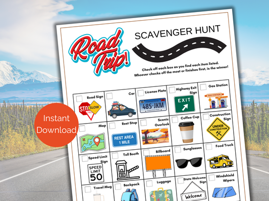 Road Trip Scavenger Hunt for kids